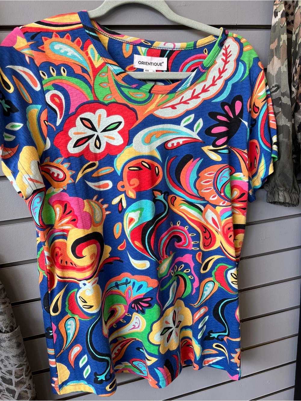 Orientique Blue Bright Paisley Short Sleeve Tee